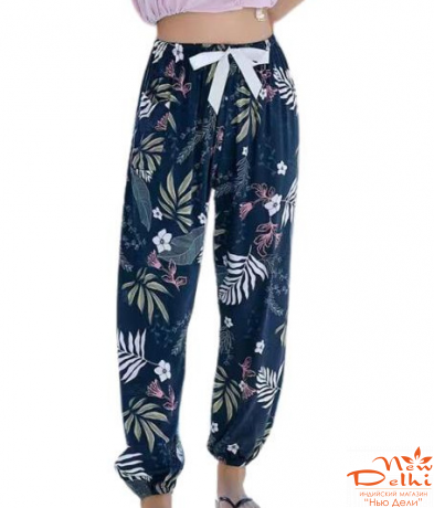 Штани "Літо" , віскоза, сині