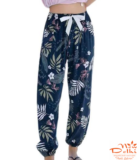 Штани "Літо" , віскоза, сині
