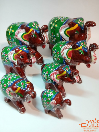 Слоник№1 розписний. Н=9,5 см довж.12 см Індія