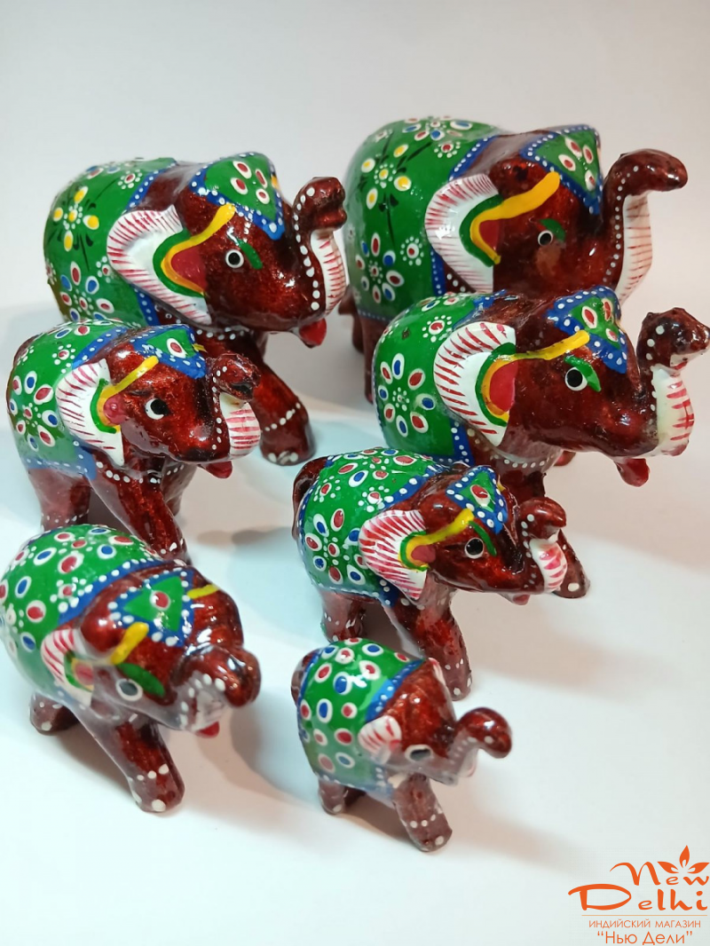 Слоник №3 розписний. Н=7 см довж. 10 см Індія