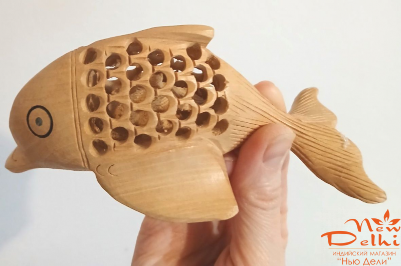 Дельфін 13*6,5 см різной з дерева, Ручна робота. Індія
