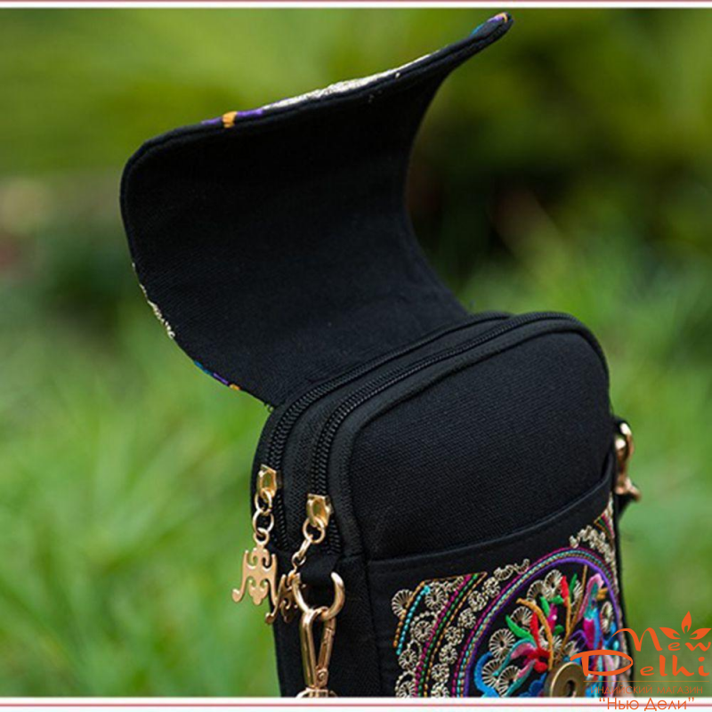 Сумочка -кошелек в Бохо стилі з єтничною вишивкой 18*15*5 см