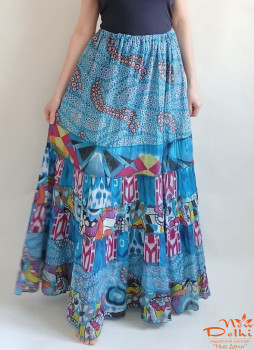 Спідниця довга "Момпасье" , бирюза., бавовна. Індія