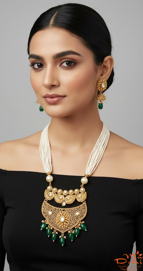 Набір індійських прикрас №1: кольє, сережки.