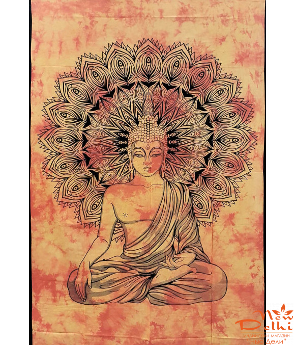 Покривало "Будда" односпальне- 210*140 см, бавовна. Індія