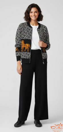 Кофта-бомпер на блискавці, віскоза, чорна.Oversize