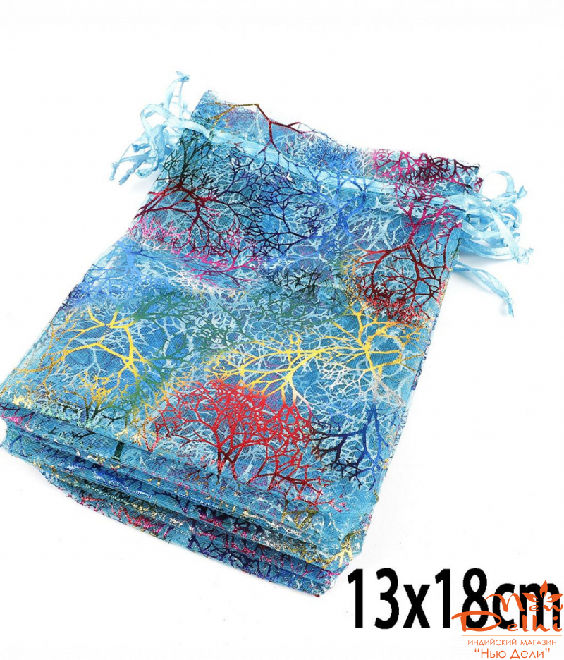 Мешочок органза  13*18 см, блакітний