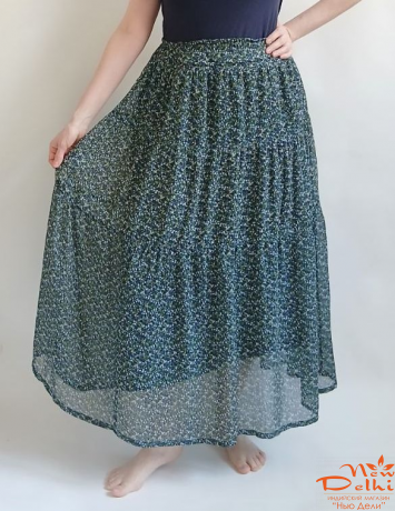 Спідниця  з оборками, довга шифон.,Індія