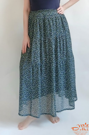 Спідниця  з оборками, довга шифон.,Індія