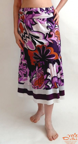 Спідниця "Карма" бузково-біла, бавовна ,  S