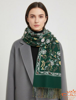 Палантин &quot;Вишиванка&quot; Кашемир, 70*180 см, Зелений