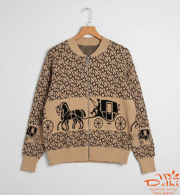 Кофта-бомпер на блискавці,, Беж..Oversize