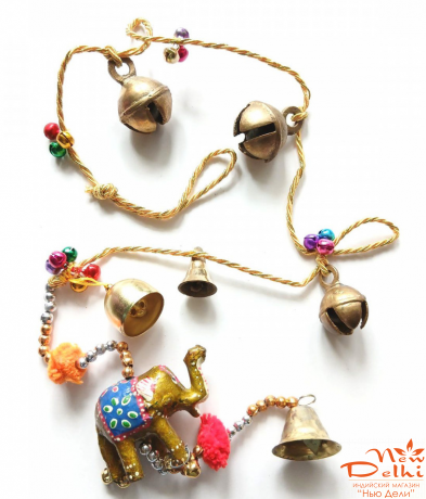 Гунгру, дзвіночки, Слон на шнурі.Індія, довж 120 см