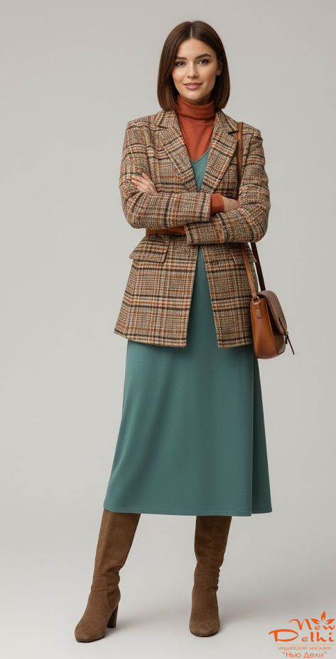 Сарафан трикотаж теплый, цвет бирюза