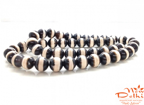 Бусина ДЗИ кругла,  ціна за шт. - 8 мм