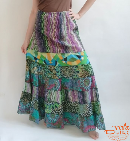 Спідниця довга "Строкатий настрій", бавовна. Індія.