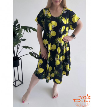 Платье ламбада, &quot;Лимоны&quot; ,штапель.