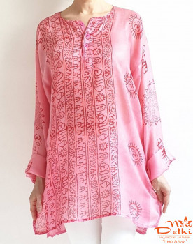 Индийская традиционная  Курта -туника &quot;Мантра&quot; розовая