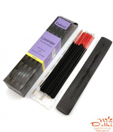 Lavender 40 Stiks with Incense Holder (Пахощі 40 штук з дерев'яною підставкою) (Tulasi)