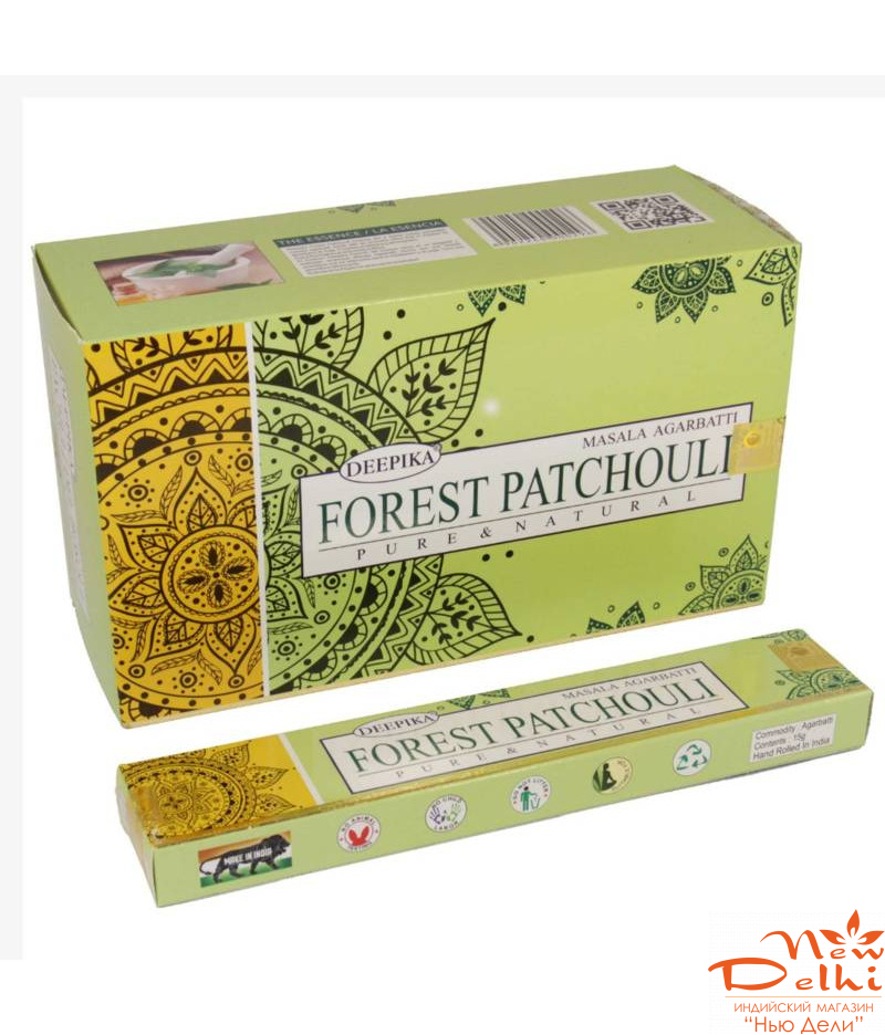 Forest Patchouli Deepika 15 gr, Індійські пахощі &quot;Лес Пачулі&quot;  -ароматичні палички, ароматерапія