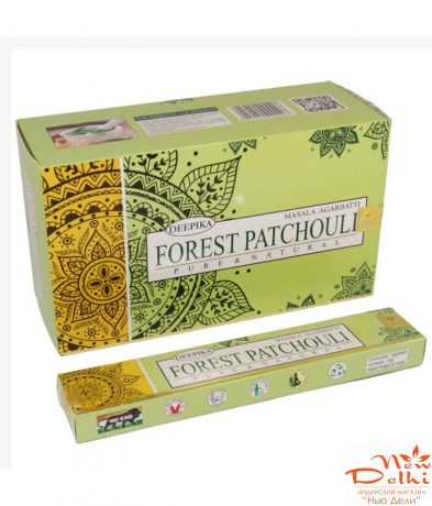 Forest Patchouli Deepika 15 gr, Індійські пахощі "Лес Пачулі" -ароматичні палички, ароматерапія Forest Patchouli Deepika 15 gr, Індійські пахощі "Лес Пачулі" -ароматичні палички, ароматерапія
