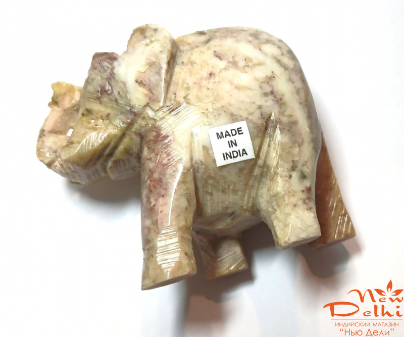 Слон, Н 5 см , камінь-підставка под аромапахощщі та конуси . Індія