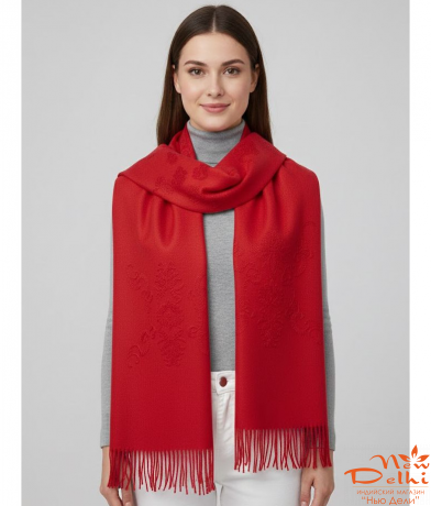 Шарф Вишивка, Вовна, червоний, Розмір 180 см*70 см