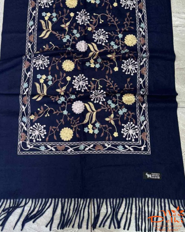 Палантин "Вишиванка" Кашемир, 70*180 см,Темно-Синій