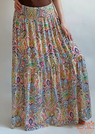 Спідниця  "Пейслі" довга з оборками, трикотажна.Індія Спідниця  "Пейслі" довга з оборками, трикотажна.Індія