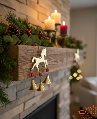 Дзвіночок "Кінь", латунь, 17 см., Індія