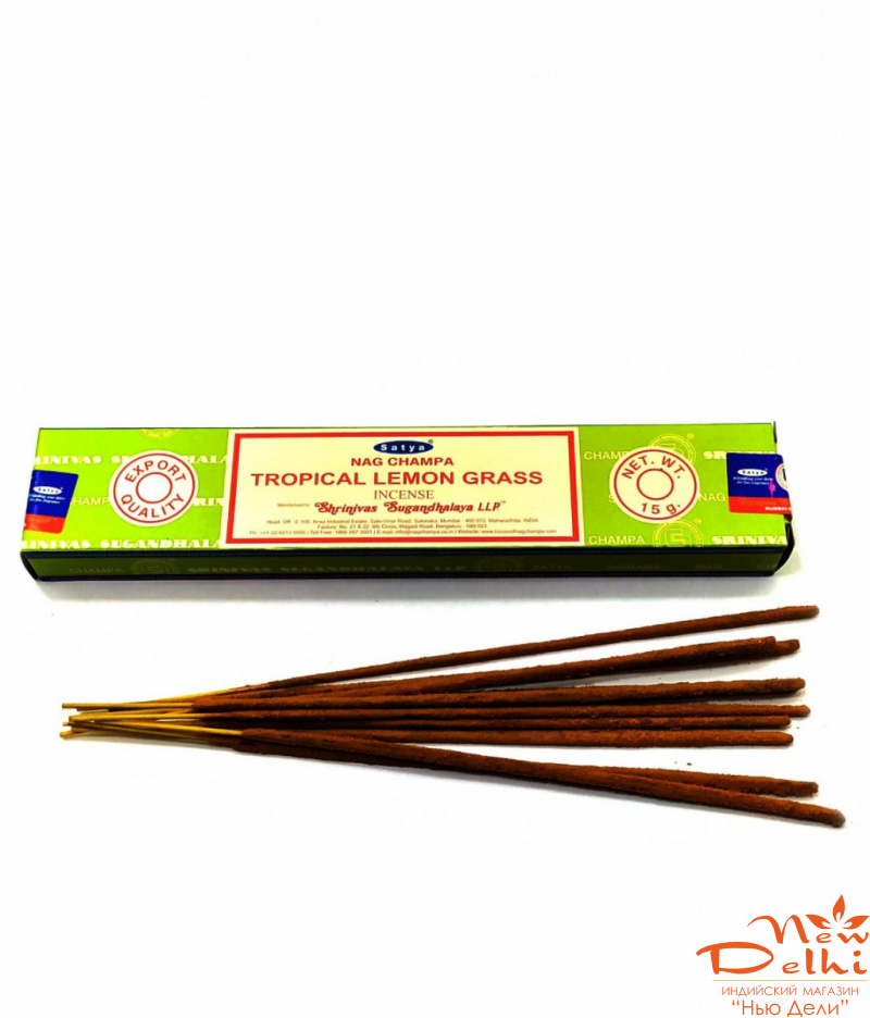 Tropical Lemongrass (Тропічна лимонна трава)(15 гр.)(Satya)(12 шт /уп) масала пахощщі