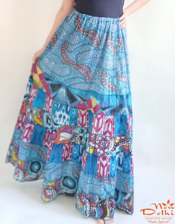 Спідниця довга "Момпасье" , бирюза., бавовна. Індія