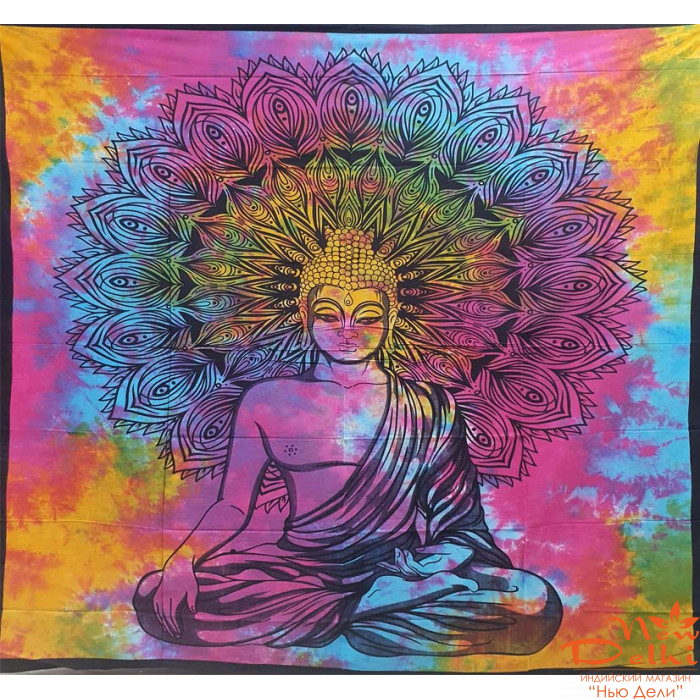 Покривало "Будда", бавовна,  двоспальне -розмір 210*240 см, Індія