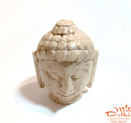 Голова Будди- підставка під пахощщі, камінь, Н- 8 см. Індія