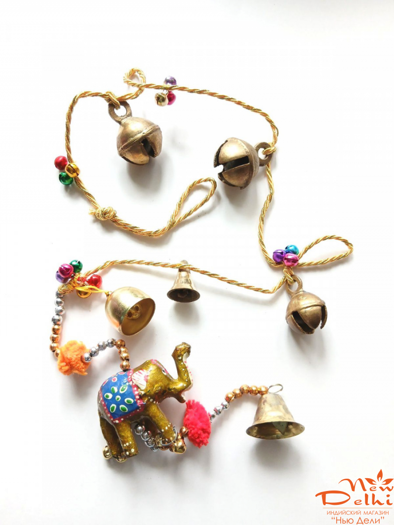 Гунгру, дзвіночки, Слон на шнурі.Індія, довж 120 см