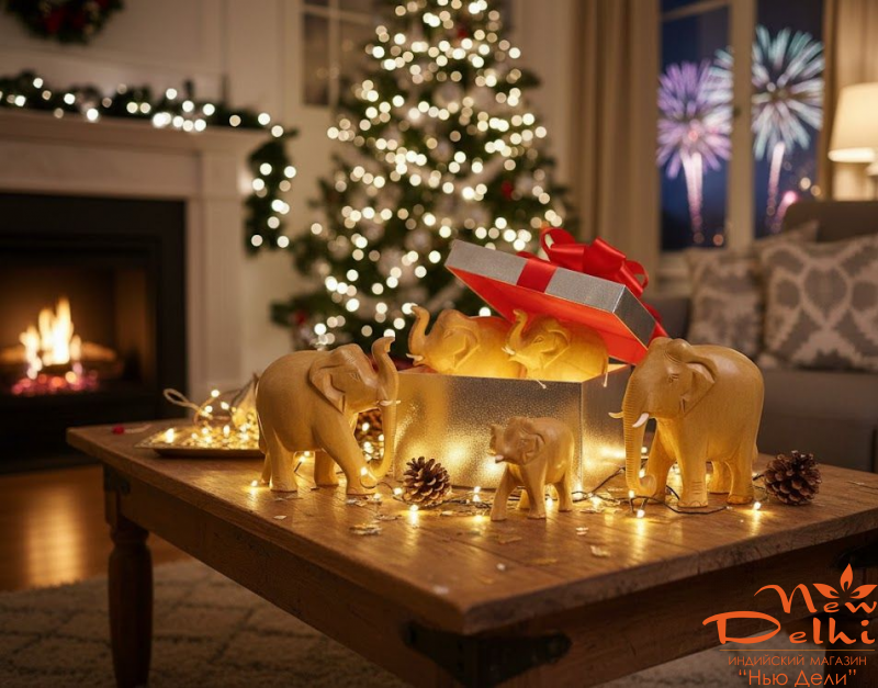Колекційний набір дерев'яних слонів ручної роботи з Індії. "Мудрість, Щасття та Довголіття"