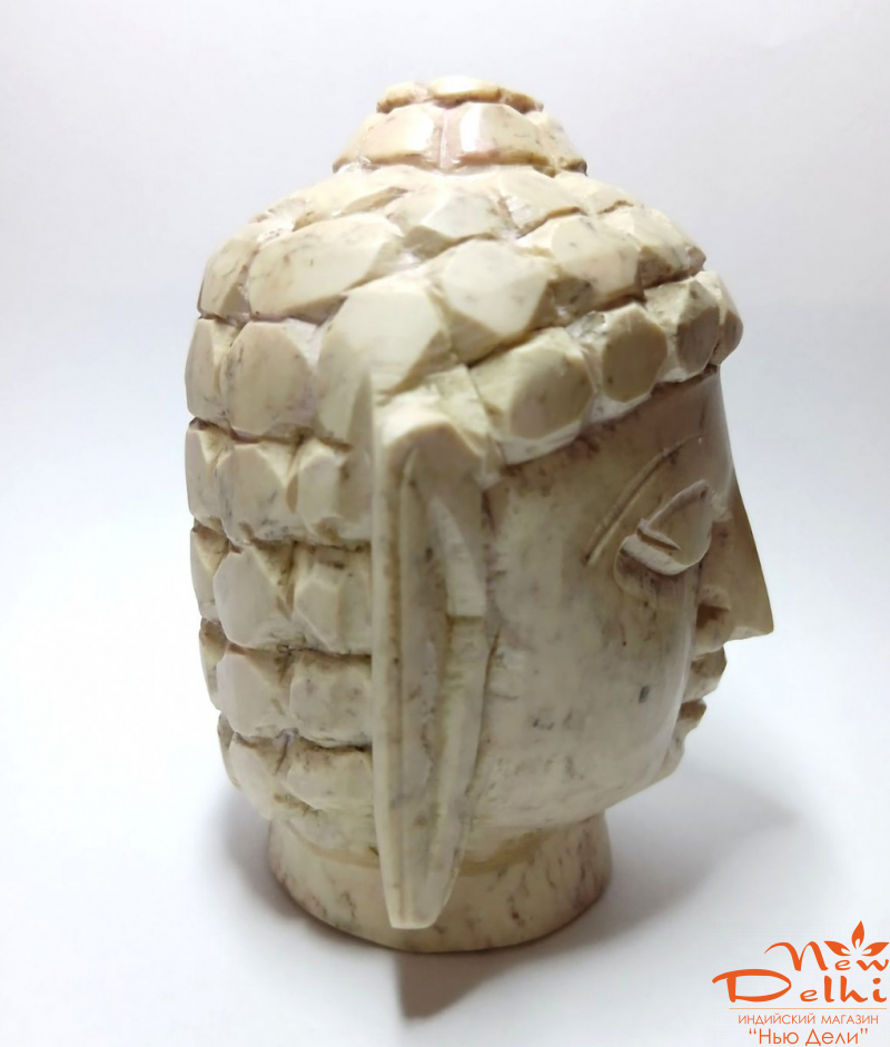 Голова Будди- підставка під пахощщі, камінь, Н- 8 см. Індія