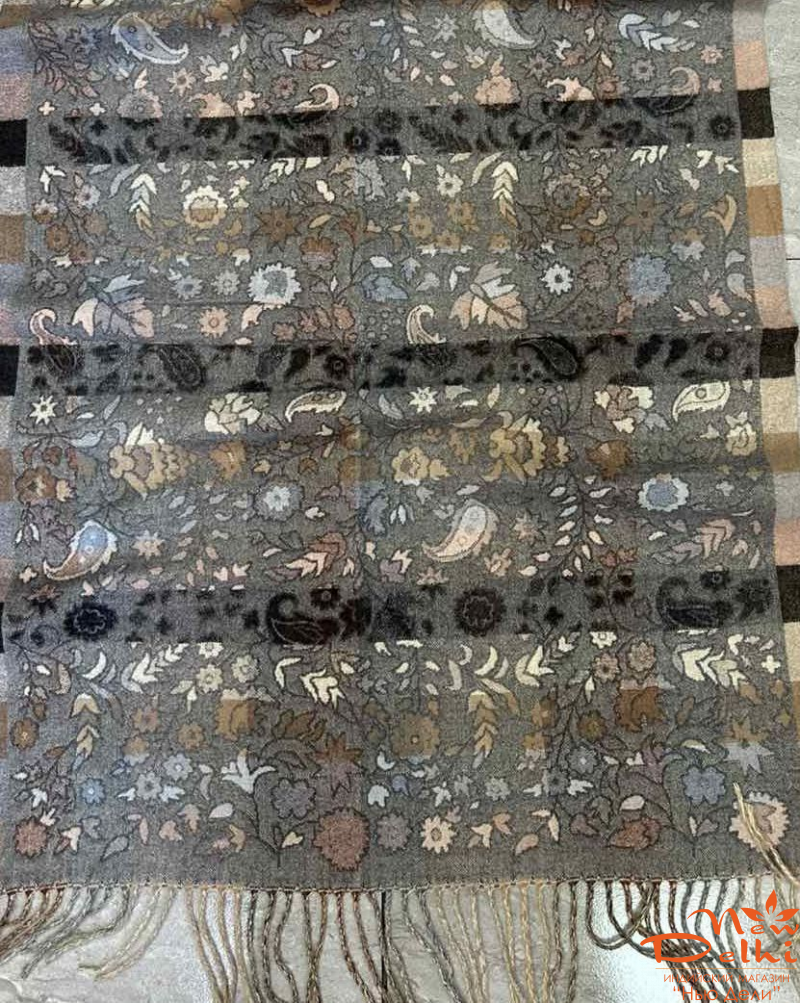 Шарф-палантин &quot;Пейслі&quot;, віскоза, вовна, сірий