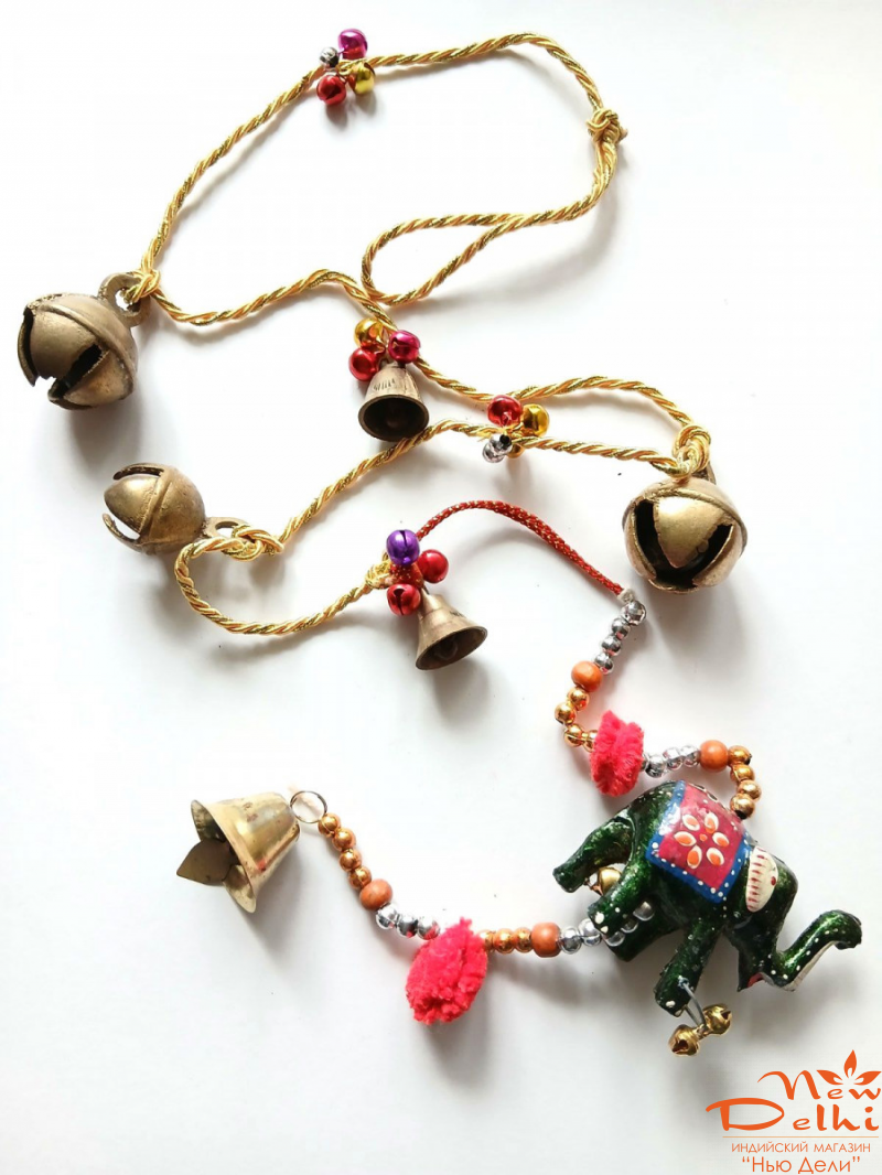 Гунгру, дзвіночки, Слон на шнурі.Індія, довж 120 см