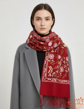 Палантин &quot;Вишиванка&quot; Кашемир, 70*180 см, Червоний
