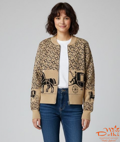 Кофта-бомпер на блискавці,, Беж..Oversize