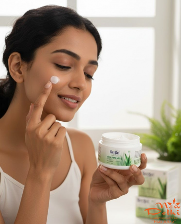 Крем "Алое вера" для обличчя з вітаміном Е -зволожуючий та захісний,  Sri Sri, Aloe vera vit-E, All Purpose Cream, 100g