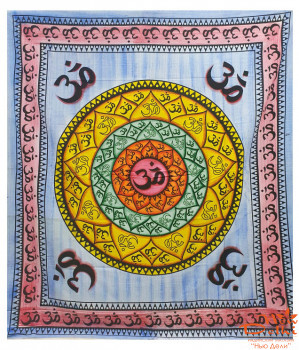 Покривало &quot;Ом&quot; двоспальне- 210*240 см, бавовна,  Індія