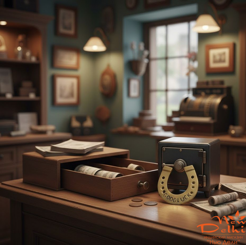 Підкова з написом Good Luck-символ Удачі,  5*4,5 см, латунь. Індія.