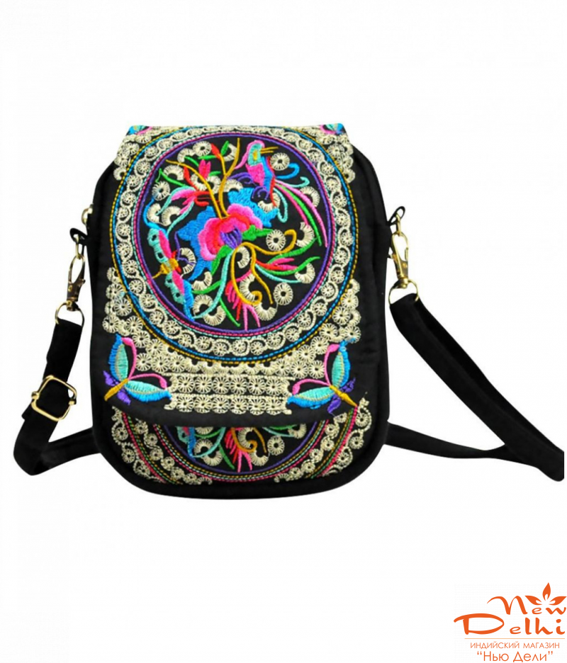 Сумочка -кошелек в Бохо стилі з єтничною вишивкой 18*15*5 см