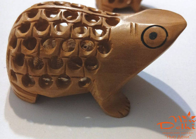 Жаба різьблена з дерева, 5*2,5 см, Індія. Ручна робота