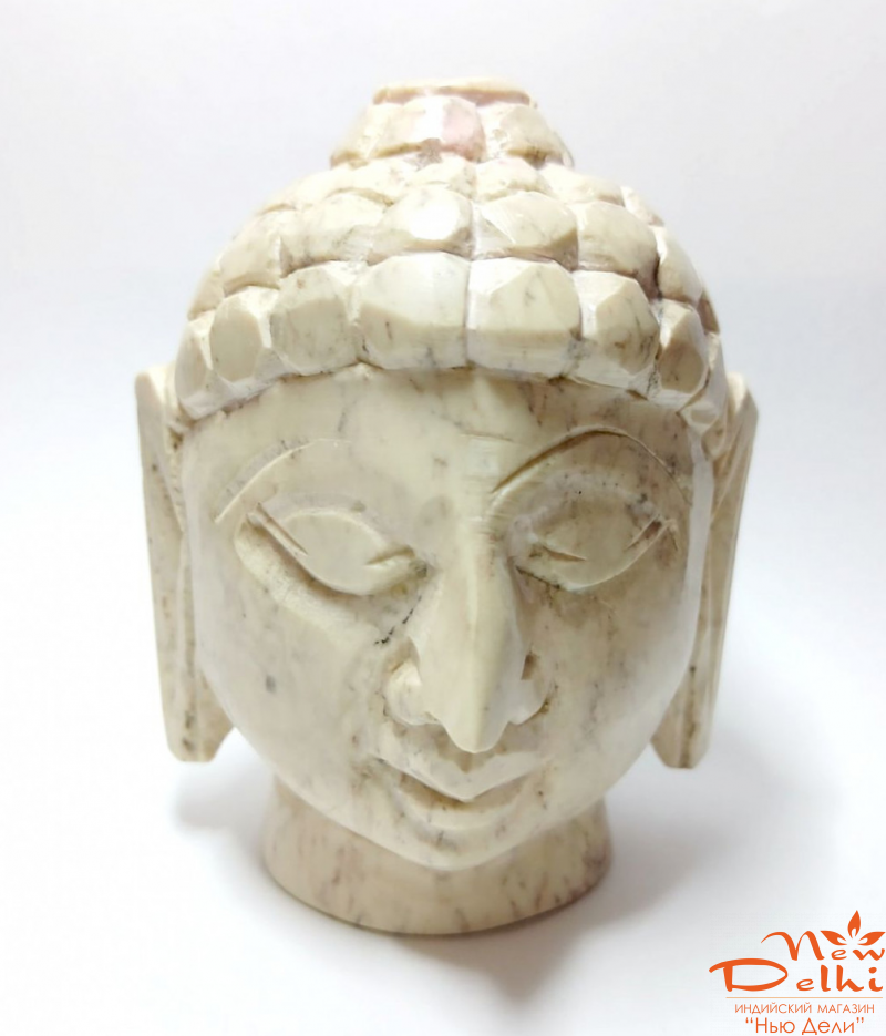 Голова Будди- підставка під пахощщі, камінь, Н- 8 см. Індія