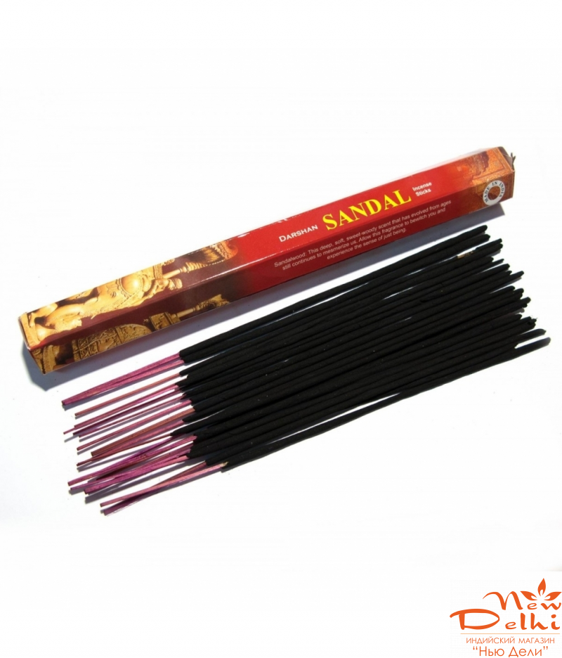 Sandal (Sandalwood)(Darshan) incense hexago... шестигранник угольные благовония