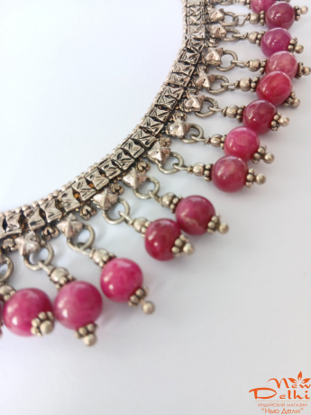 Намисто "Рубинові краплі" з бусинами в Етно-стилі.Індія.