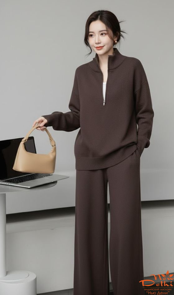 Брюки теплі, трикотажні. "Гіркий Шоколад" .